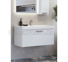 Тумба с раковиной Comforty Танжер 90П подвесная, матовая белая