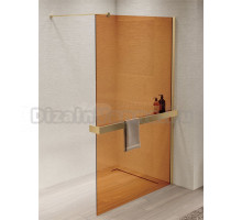 Душевая перегородка Vincea Walk-in HR VSW-1HR900GSG 90 см, профиль матовое золото, стекло янтарь