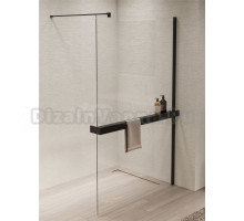 Душевая перегородка Vincea Walk-in HR VSW-1HR900CLB 90 см, профиль матовый черный, стекло прозрачное