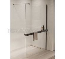 Душевая перегородка Vincea Walk-in HR VSW-1HR120CLGM 120 см, профиль вороненая сталь, стекло прозрачное