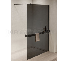 Душевая перегородка Vincea Walk-in HR VSW-1HR900CGB 90 см, профиль матовый черный, стекло тонированное