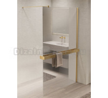 Душевая перегородка Vincea Walk-in HR VSW-1HR900MRG 90 см, профиль матовое золото, стекло зеркальное