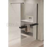 Душевая перегородка Vincea Walk-in HR VSW-1HR900MRB 90 см, профиль матовый черный, стекло зеркальное