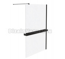 Душевая перегородка Vincea Walk-in HR VSW-1HR100MRB 100 см, профиль матовый черный, стекло зеркальное