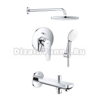 Душевой комплект Grohe BauEdge 1000190 С ВНУТРЕННЕЙ ЧАСТЬЮ, хром