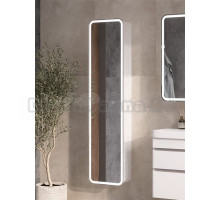 Шкаф-пенал для ванной с зеркалом EQUIL Soldi Led 40 с подсветкой, белый софт