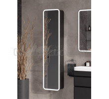 Шкаф-пенал для ванной с зеркалом EQUIL Eltoro Led 40 с подсветкой, черный софт