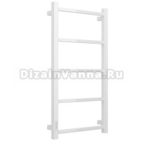 Полотенцесушитель электрический Стилье Формат 26 12527-8040 80x45 см, подключение слева, скрытое подключение слева, глянцевый белый, лесенка