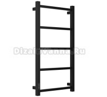 Полотенцесушитель электрический Стилье Формат 26 31527-8040 80x45 см, подключение слева, скрытое подключение слева, матовый черный, лесенка