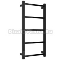 Полотенцесушитель электрический Стилье Формат 26 17527-8040 80x45 см, подключение слева, скрытое подключение слева, глянцевый черный, лесенка