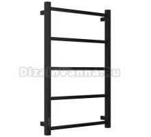 Полотенцесушитель электрический Стилье Формат 26 31527-8050 80x55 см, подключение слева, скрытое подключение слева, матовый черный, лесенка