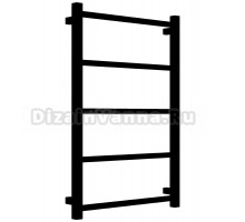 Полотенцесушитель электрический Стилье Формат 26 17527-8050 80x55 см, подключение слева, скрытое подключение слева, глянцевый черный, лесенка