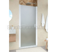 Душевая дверь в нишу Vegas Glass EP Novo h2000 95 01 10 95 см, профиль белый, стекло сатин