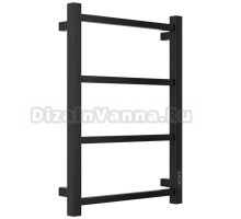 Полотенцесушитель электрический Стилье Формат 26 31526-6040 60x45 см, подключение справа, скрытое подключение справа, матовый черный, лесенка