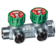 Коллектор FAR FK 3825 C34 3/4" НР x 3/4" ВР, 2 выхода М24х19 FAR
