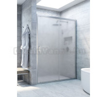 Душевая дверь в нишу Vegas Glass ZP Novo h2000 100 07 10 100 см, профиль матовый хром, стекло сатин