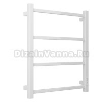 Полотенцесушитель электрический Стилье Формат 26 12526-6050 60x55 см, подключение справа, скрытое подключение справа, глянцевый белый, лесенка