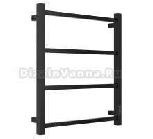 Полотенцесушитель электрический Стилье Формат 26 31526-6050 60x55 см, подключение справа, скрытое подключение справа, матовый черный, лесенка