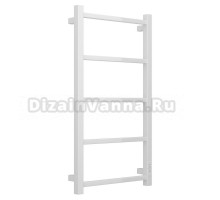 Полотенцесушитель электрический Стилье Формат 26 12526-8040 80x45 см, подключение справа, скрытое подключение справа, глянцевый белый, лесенка
