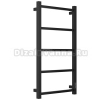 Полотенцесушитель электрический Стилье Формат 26 31526-8040 80x45 см, подключение справа, скрытое подключение справа, матовый черный, лесенка