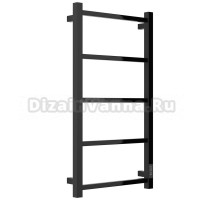 Полотенцесушитель электрический Стилье Формат 26 17526-8040 80x45 см, подключение справа, скрытое подключение справа, глянцевый черный, лесенка