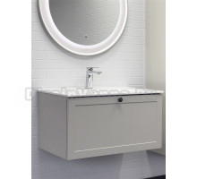 Тумба с раковиной Comforty Ереван 80 подвесная, серый шёлк