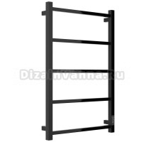 Полотенцесушитель электрический Стилье Формат 26 17526-8050 80x55 см, подключение справа, скрытое подключение справа, глянцевый черный, лесенка