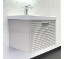 Тумба с раковиной Comforty Касабланка 60 подвесная, серый шёлк