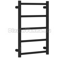 Полотенцесушитель электрический Стилье Формат 27 31529-6040 60x45 см, подключение слева, скрытое подключение слева, матовый черный, лесенка