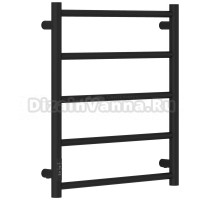 Полотенцесушитель электрический Стилье Формат 27 31529-6050 60x55 см, подключение слева, скрытое подключение слева, матовый черный, лесенка