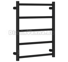 Полотенцесушитель электрический Стилье Формат 27 17529-6050 60x55 см, подключение слева, скрытое подключение слева, глянцевый черный, лесенка