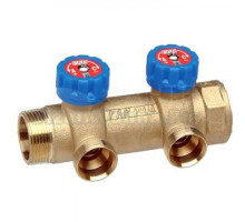 Коллектор FAR FK 3827 C11402 1 1/4" НР x 1 1/4" ВР, 2 выхода М33х1,5 FAR