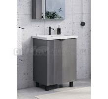 Тумба с раковиной Comforty Лима 60Н напольная, антрацит