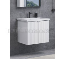 Тумба с раковиной Comforty Лима 60П подвесная, матовая белая