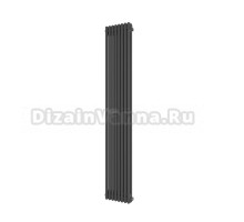 Радиатор стальной трубчатый Faberg Alivento 2 вертикальный, 2 трубы, 8 секций, дизайнерский, универсальное подключение, серый антрацит RAL 7016