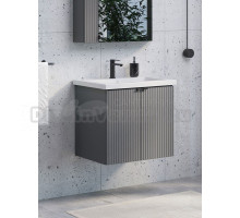 Тумба с раковиной Comforty Лима 60П подвесная, антрацит