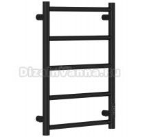 Полотенцесушитель электрический Стилье Формат 27 17528-6040 60x45 см, подключение справа, скрытое подключение справа, глянцевый черный, лесенка