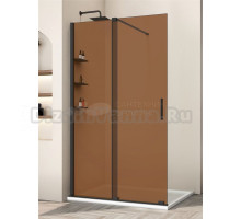 Душевая перегородка Vincea Walk-in WSL VSW-1WSL120GSB 120 см, профиль матовый черный, стекло янтарь