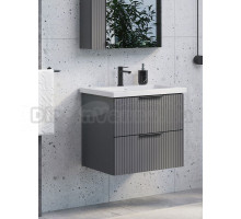 Тумба с раковиной Comforty Лима 60П2 подвесная, 2 ящика, антрацит