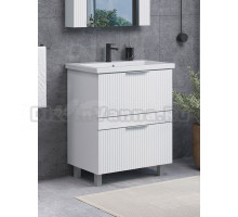 Тумба с раковиной Comforty Лима 70Н2 напольная, 2 ящика, матовая белая