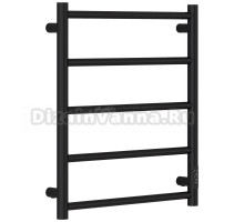 Полотенцесушитель электрический Стилье Формат 27 17528-6050 60x55 см, подключение справа, скрытое подключение справа, глянцевый черный, лесенка