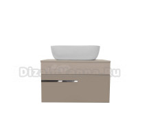 Тумба с раковиной Runo Вудлайн 65 розовая, бежевая, раковина Cuatro 50