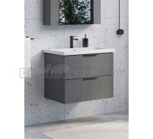 Тумба с раковиной Comforty Лима 70П2 подвесная, 2 ящика, антрацит