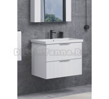 Тумба с раковиной Comforty Лима 70П2 подвесная, 2 ящика, матовая белая