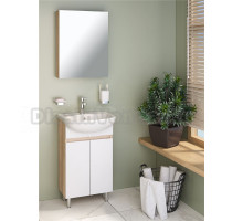 Мебель для ванной комнаты Runo Лада 50 напольная, блэквуд, белая