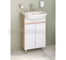 Тумба под раковину без столешницы Runo Лада 60 напольная, блэквуд, белая