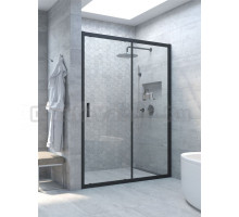 Душевая дверь в нишу Vegas Glass ZP Novo h2000 105 02М 01 105 см, профиль матовый черный, стекло прозрачное