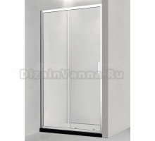 Душевая дверь в нишу Veconi Vianno VN-46 120x195, профиль матовый хром, стекло прозрачное