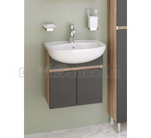 Тумба с раковиной Runo Лада 60 подвесная, графит