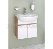 Тумба с раковиной Runo Лада 60 подвесная, блэквуд, белая